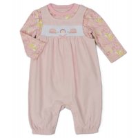 H13545: Baby Girls Hedgehog Print Top & Cord Dungaree Outfit (0-9 Months)